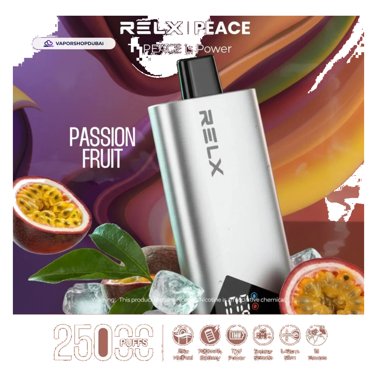 Relx Peace 25000 Puffs Disposable Vape passion-fruit UAE | Emirates Vapor