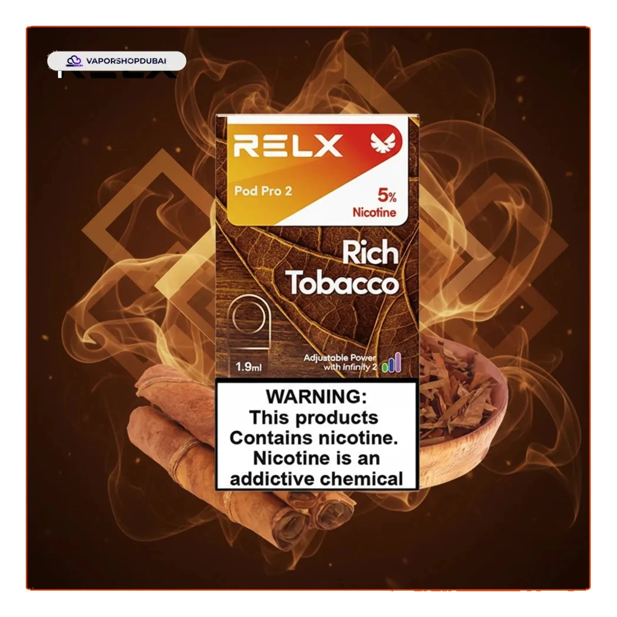 RELX Pod Pro 2 Pods 1.9ml rich-tobacco-5 UAE | Emirates Vapor