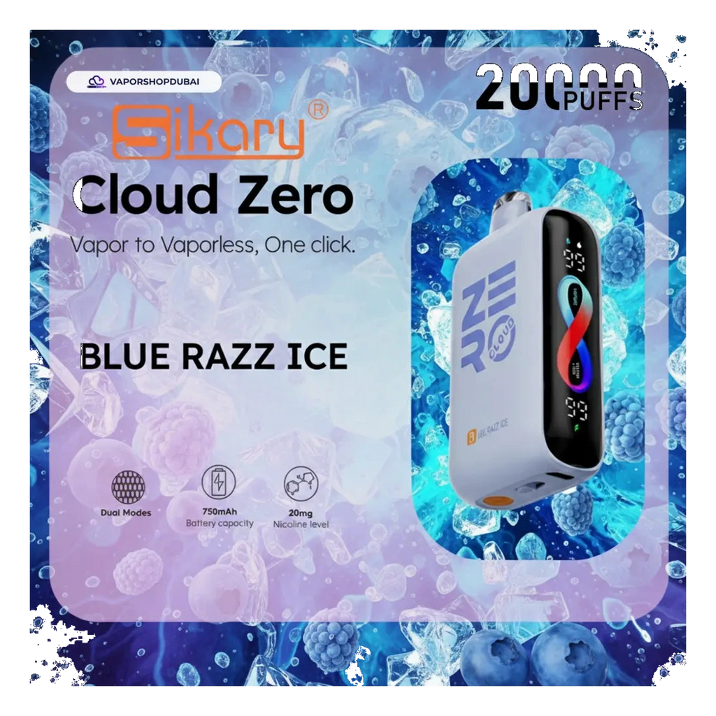 Sikary Cloud Zero 20000 Puffs Disposable 20mg blue-razz-ice UAE | Emirates Vapor
