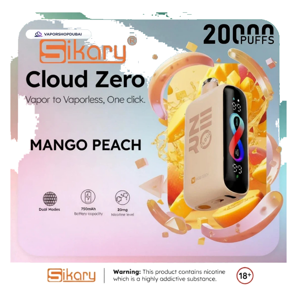 Sikary Cloud Zero 20000 Puffs Disposable 20mg mango-peach UAE | Emirates Vapor