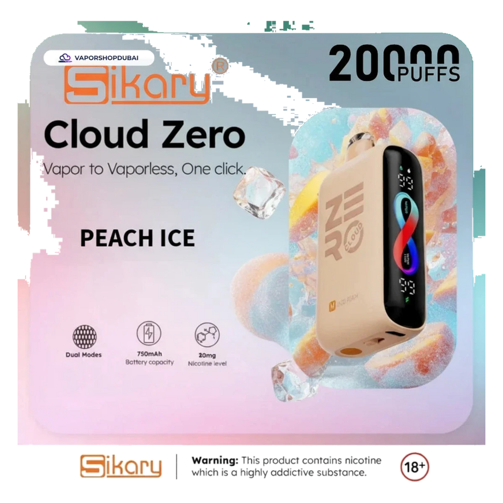 Sikary Cloud Zero 20000 Puffs Disposable 20mg peach-ice UAE | Emirates Vapor