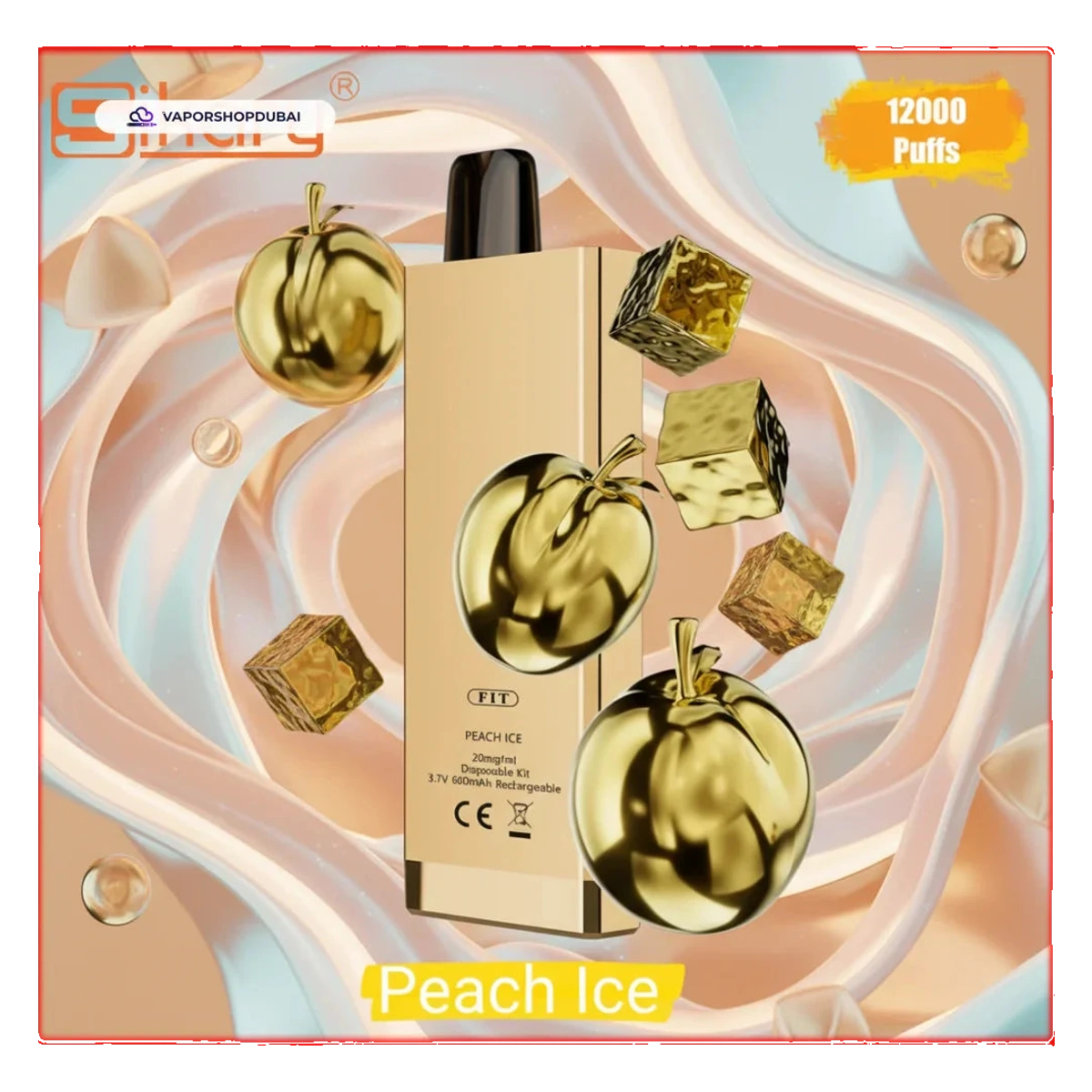 SIKARY FIT 12000 Puffs Disposable Vape 20mg/ml nicotine peach-ice UAE | Emirates Vapor
