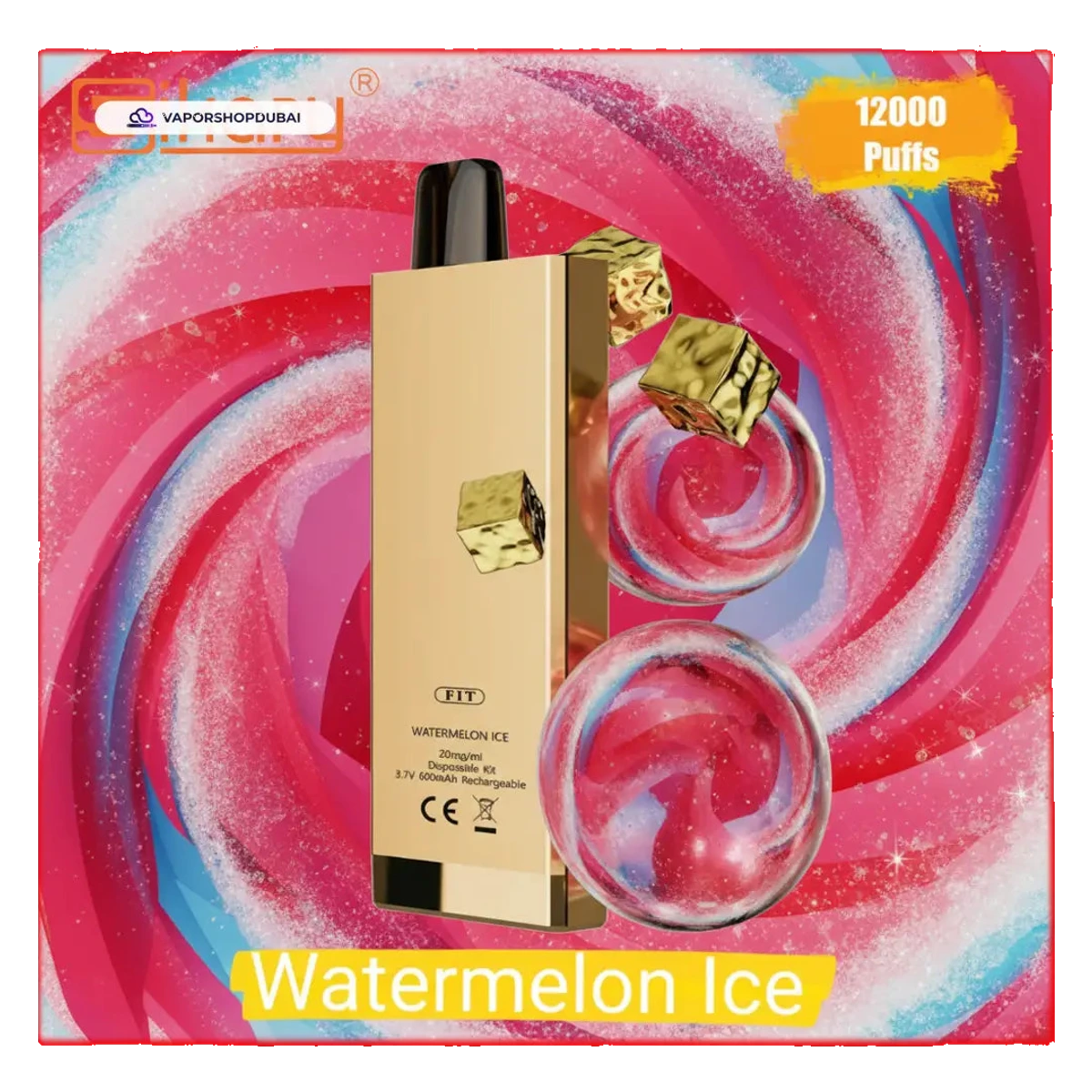 SIKARY FIT 12000 Puffs Disposable Vape 20mg/ml nicotine watermelon-ice UAE | Emirates Vapor