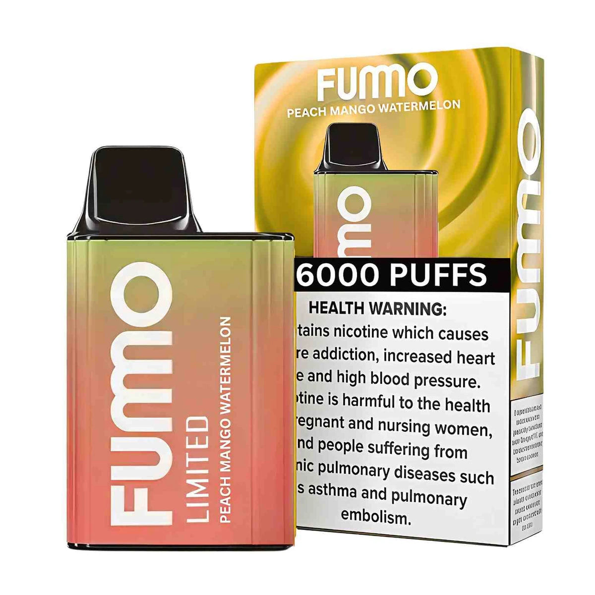 FUMMO King 6000 Puffs Disposable Vape UAE Peach Mango Watermelon