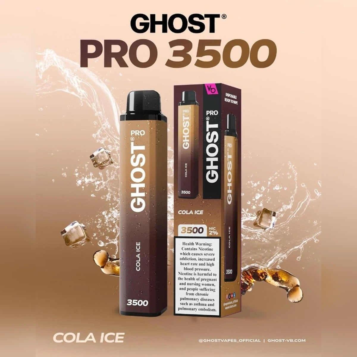 Ghost Pro 3500 Puffs 2% Disposable Vape UAE Cola Ice