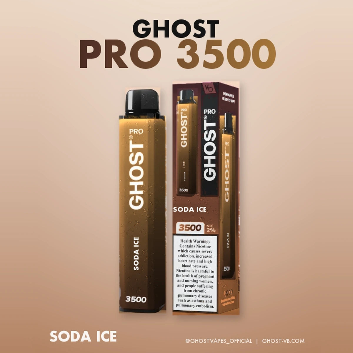 Ghost Pro 3500 Puffs 2% Disposable Vape UAE Soda Ice