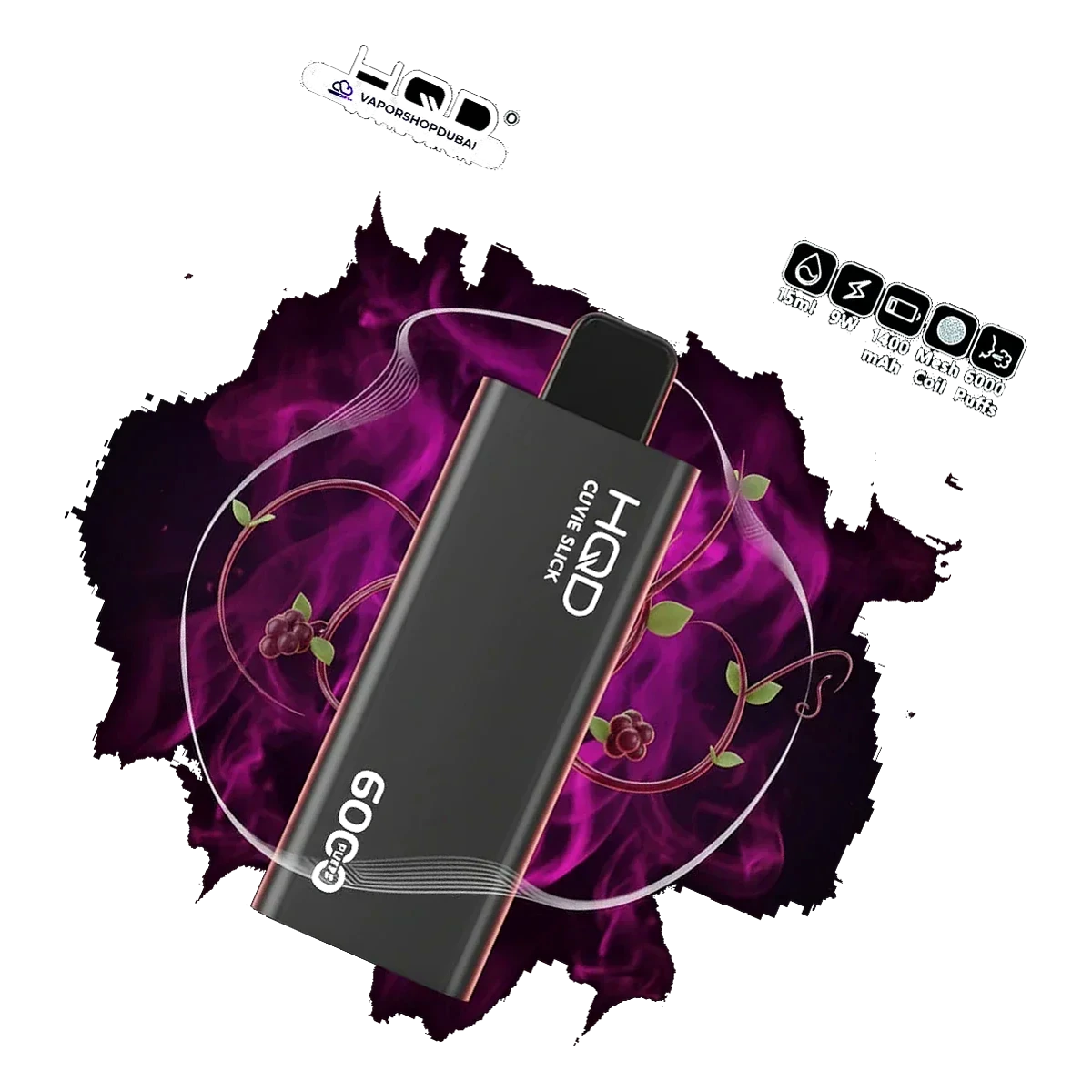 HQD Cuvie Slick 6000 Puffs Disposable Pod Device grapey UAE | Emirates Vapor