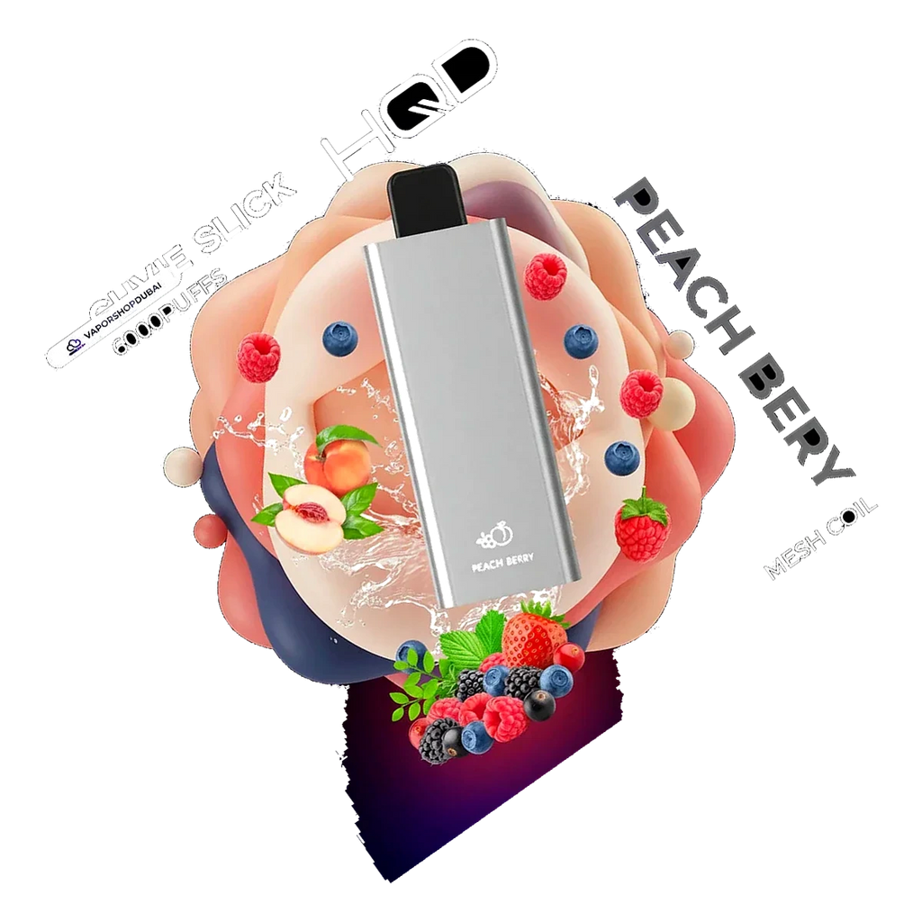 HQD Cuvie Slick 6000 Puffs Disposable Pod Device peach-berry UAE | Emirates Vapor