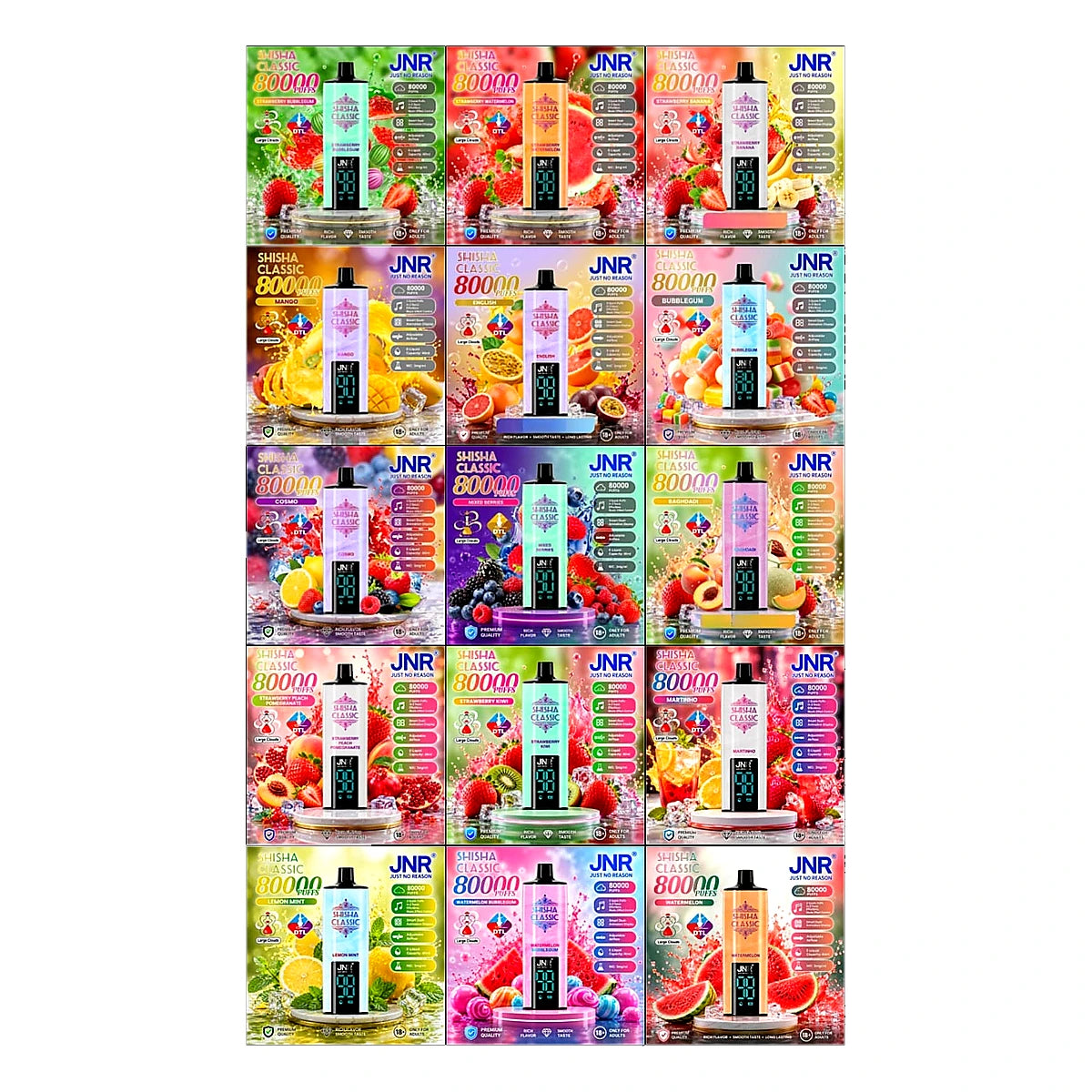 JNR Shisha Classic 80000 Puffs Disposable Vape 3MG in UAE  UAE