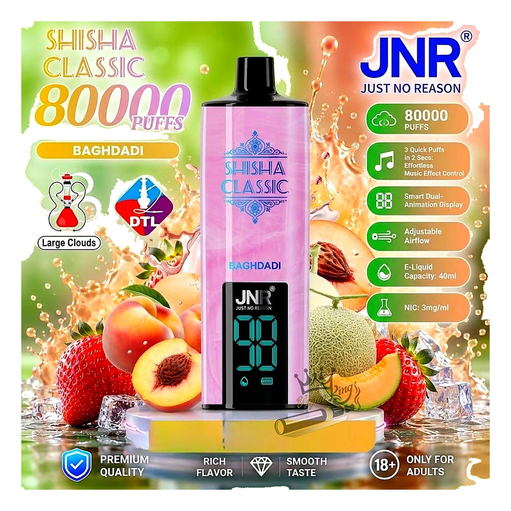 JNR Shisha Classic 80000 Puffs Disposable Vape 3MG in UAE baghdadi UAE