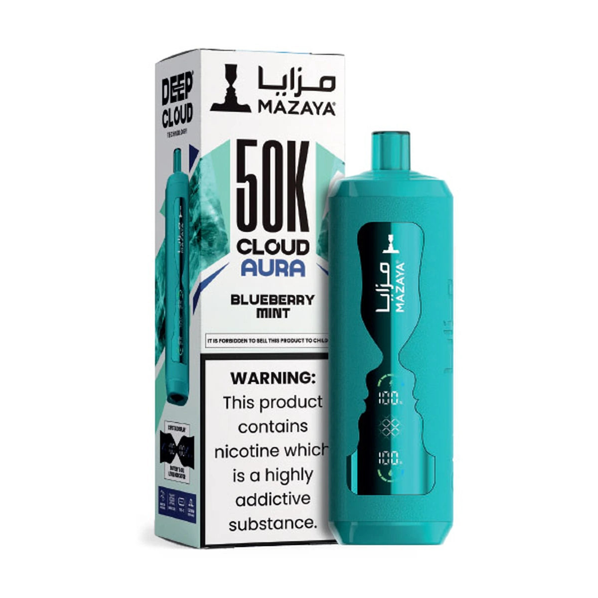 Mazaya Cloud AURA 50000 Puffs Blueberry Mint Disposable Vape UAE