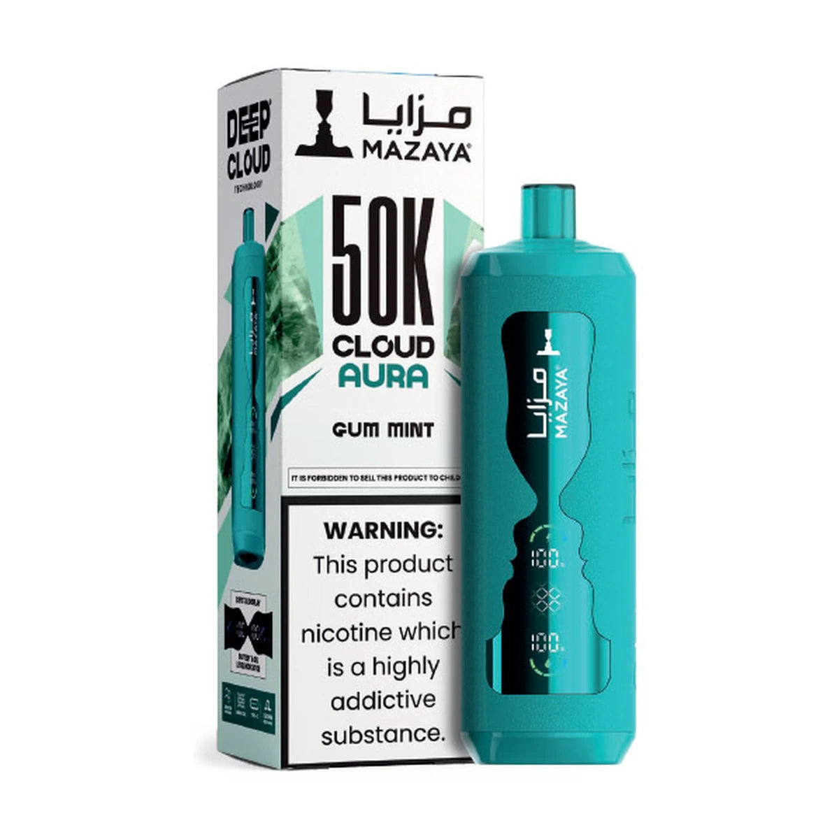 Mazaya Cloud AURA 50000 Puffs Gum With Mint Mix Disposable Vape UAE