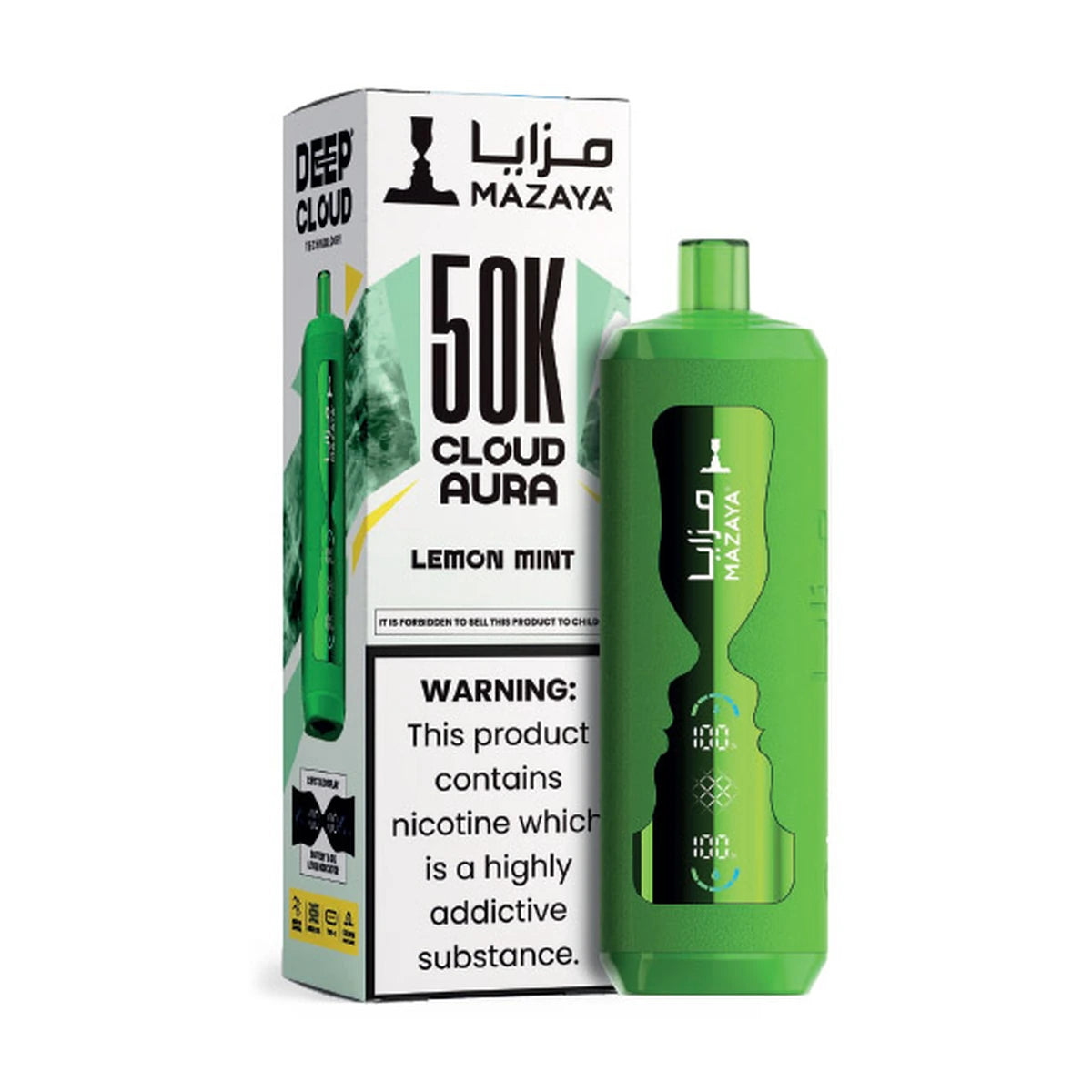 Mazaya Cloud AURA 50000 Puffs Lemon Mint Disposable Vape UAE