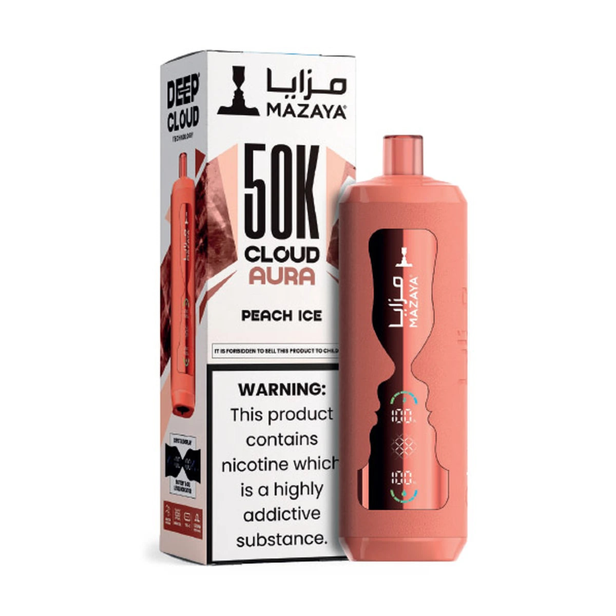 Mazaya Cloud AURA 50000 Puffs Peach Ice Disposable Vape UAE