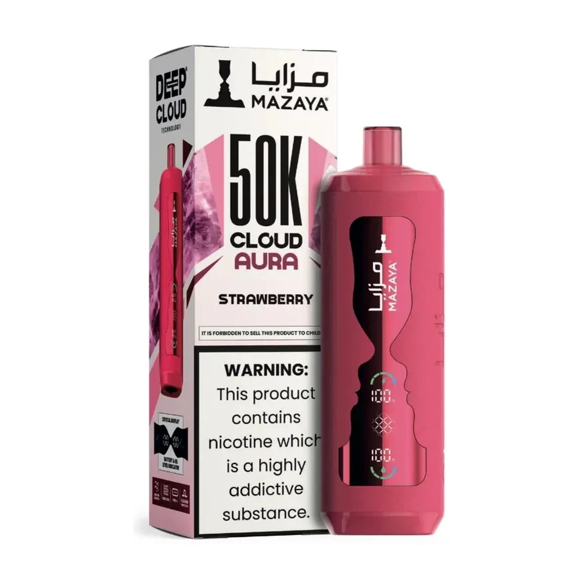 Mazaya Cloud AURA 50000 Puffs Strawberry Disposable Vape UAE