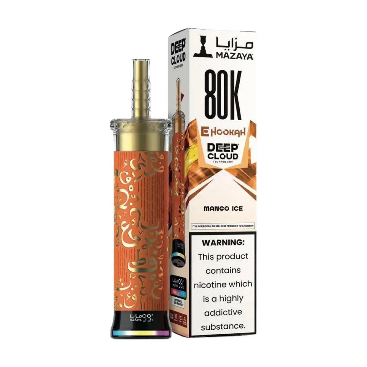 Mazaya Deep Cloud Shisha 80000 Puffs Mango Ice Disposable Vape UAE