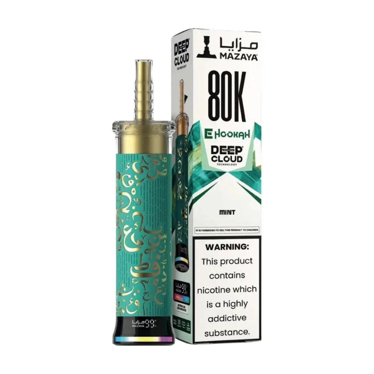 Mazaya Deep Cloud Shisha 80000 Puffs Mint Disposable Vape UAE