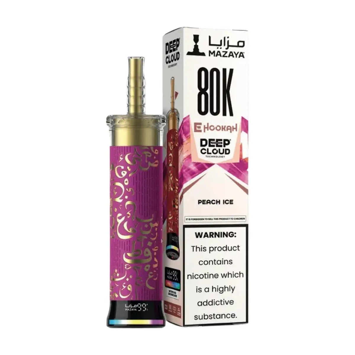 Mazaya Deep Cloud Shisha 80000 Puffs Peach Ice Disposable Vape UAE