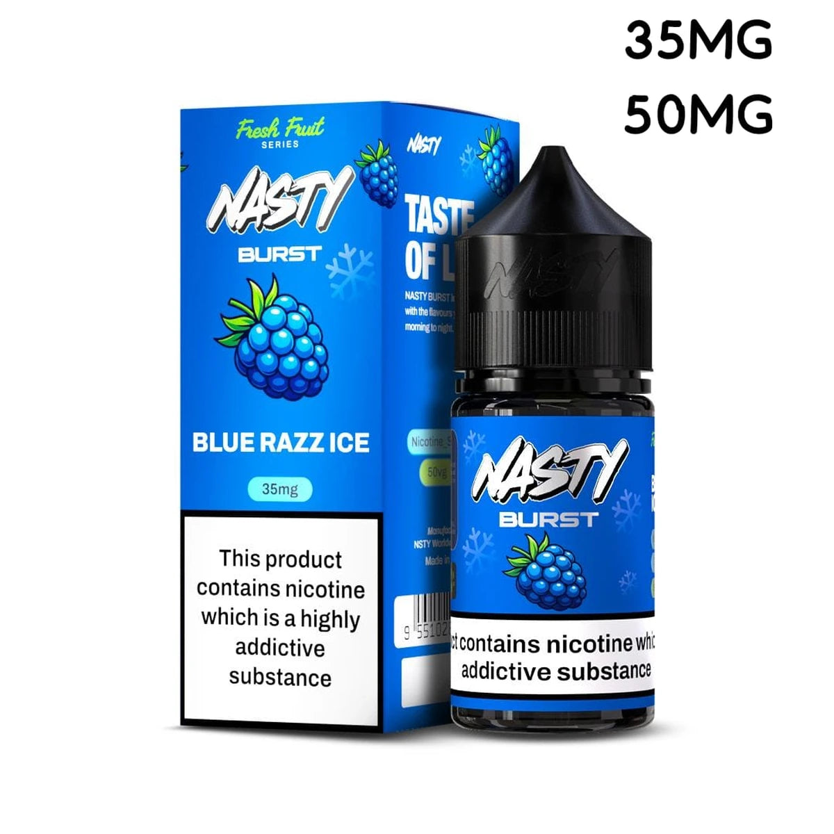 Nasty Burst Blue Razz 30ml Nic Salt E-Liquid 35mg 50mg UAE