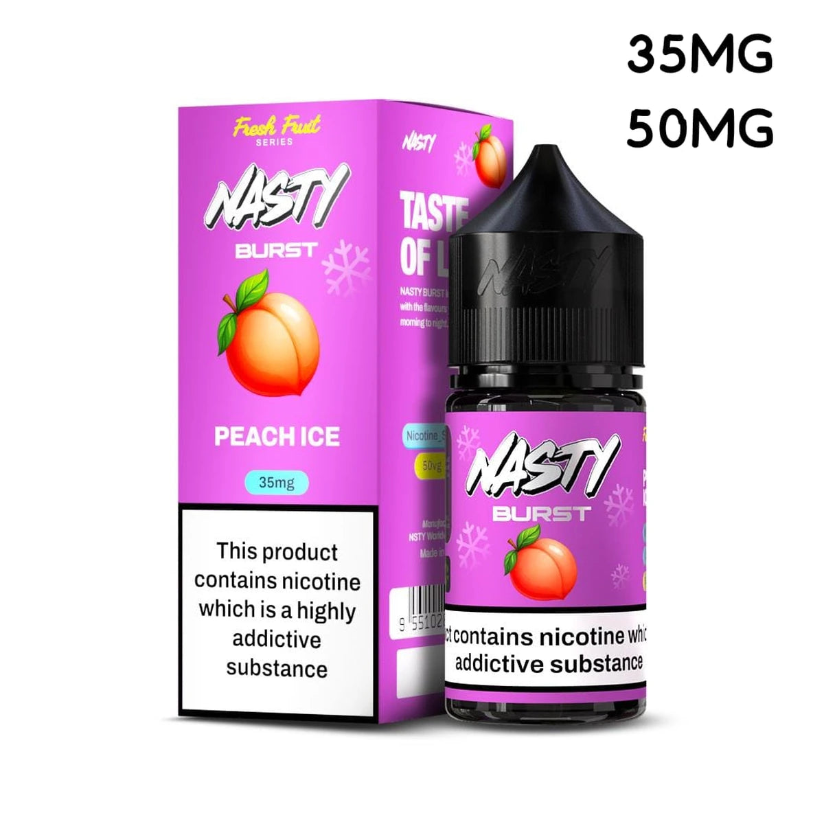 Nasty Burst Peach Ice 30ml Nic Salt E-Liquid 35mg 50mg UAE