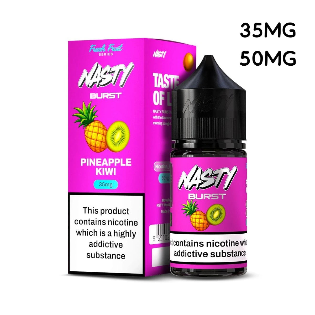 Nasty Burst Pineapple Kiwi 30ml Nic Salt E-Liquid 35mg 50mg UAE