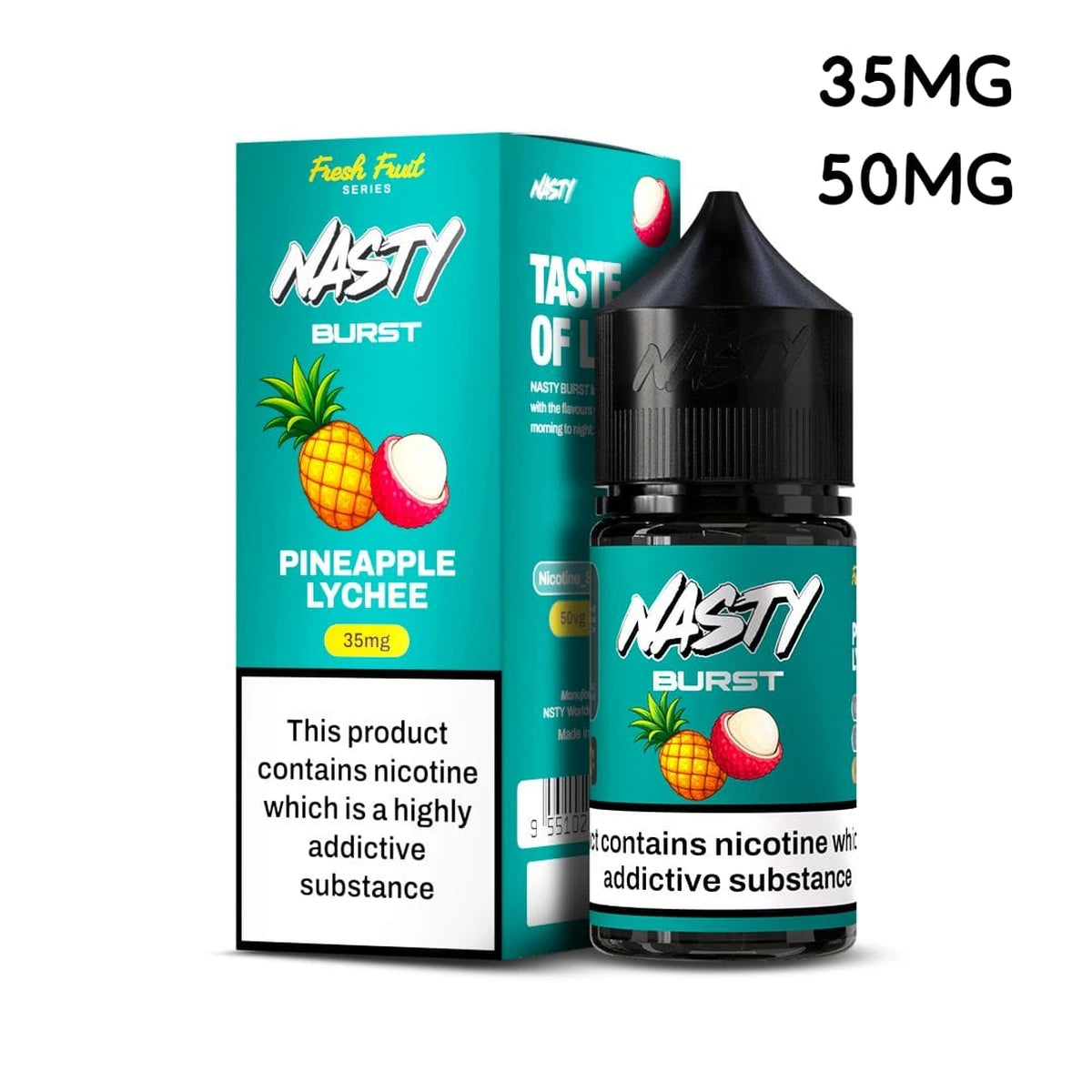 Nasty Burst Pineapple Lychee 30ml Nic Salt E-Liquid 35mg 50mg UAE