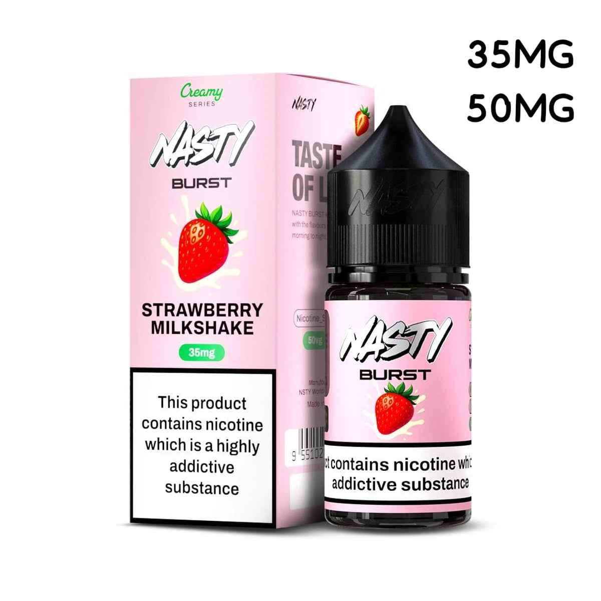 Nasty Burst Strawberry Milkshake 30ml Nic Salt E-Liquid 35mg 50mg UAE