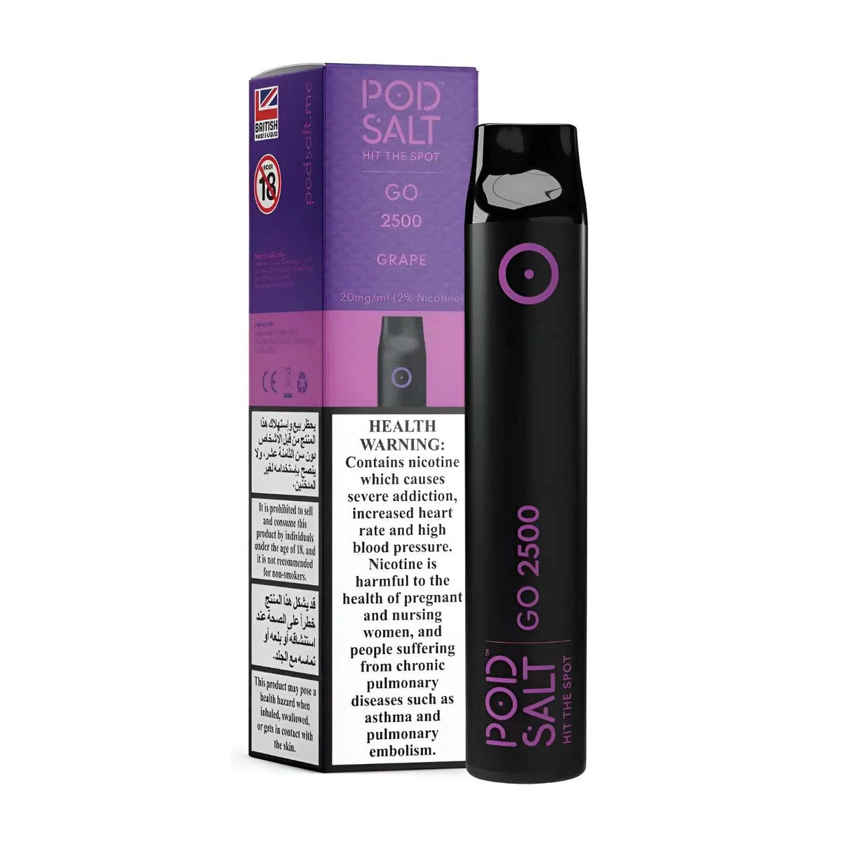 Pod Salt GO 2500 Puffs Disposable Vape UAE Grape