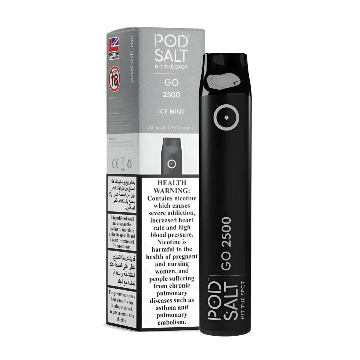 Pod Salt GO 2500 Puffs Disposable Vape UAE Ice Mint