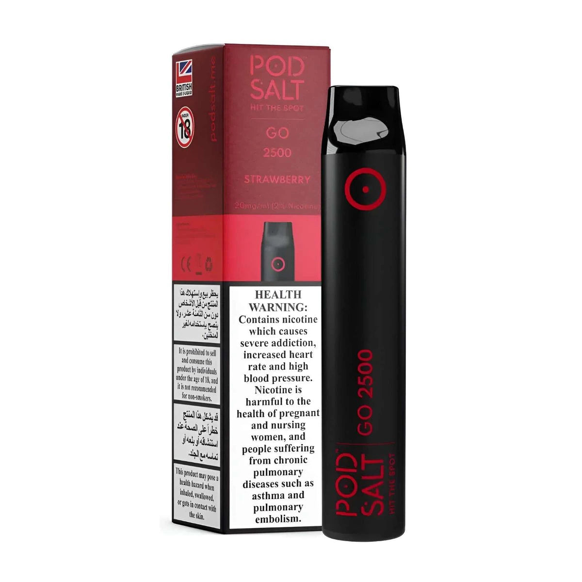 Pod Salt GO 2500 Puffs Disposable Vape UAE Strawberry