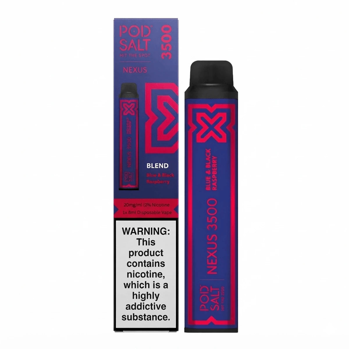 Pod Salt Nexus 3500 Puffs Disposable Vape UAE Blue & Black Raspberry