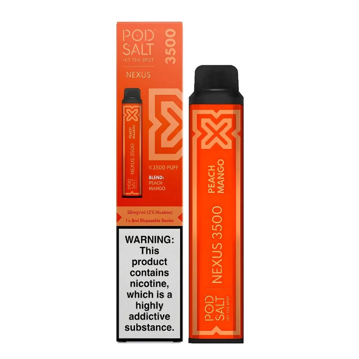 Pod Salt Nexus 3500 Puffs Disposable Vape UAE Peach Mango