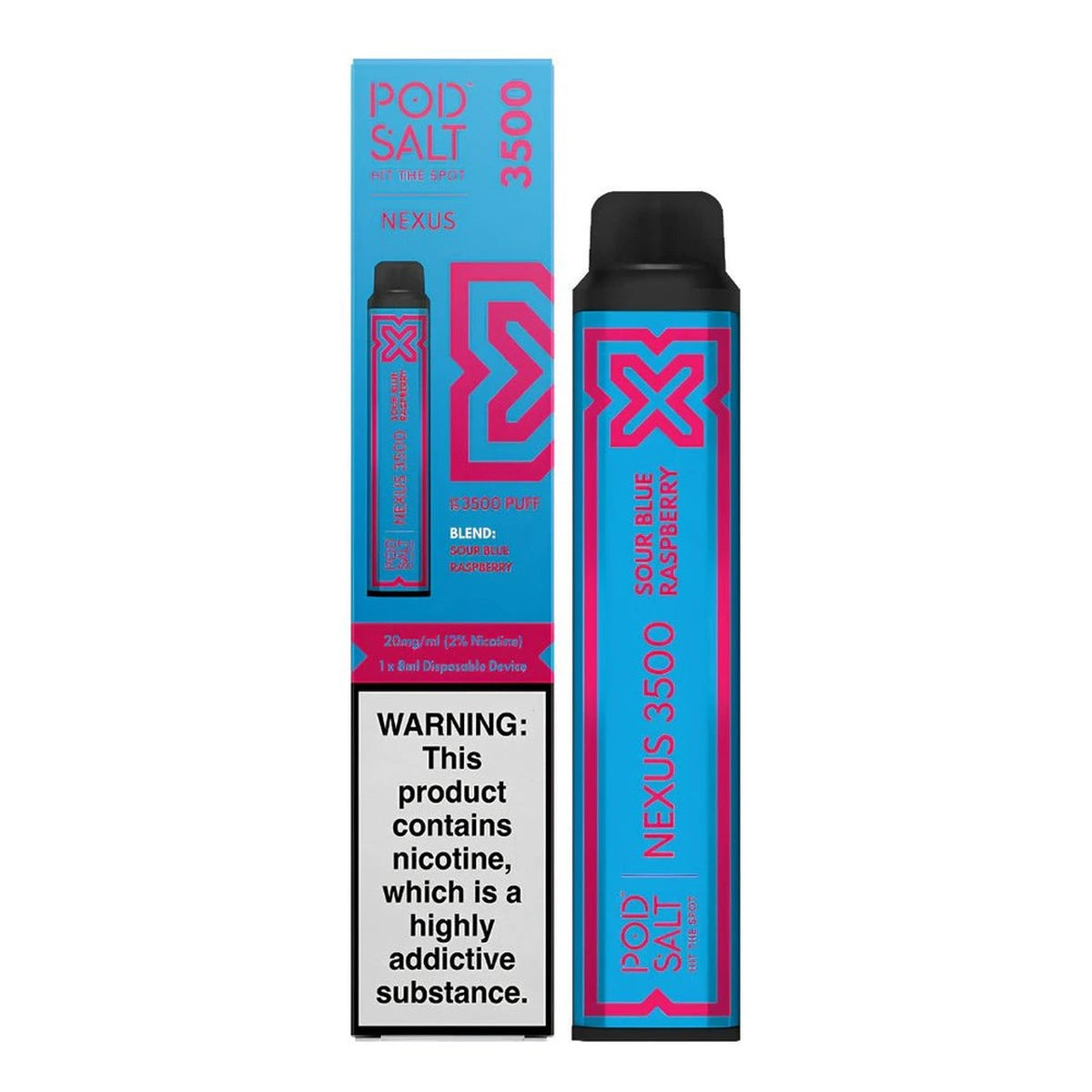 Pod Salt Nexus 3500 Puffs Disposable Vape UAE Sour Blue Raspberry