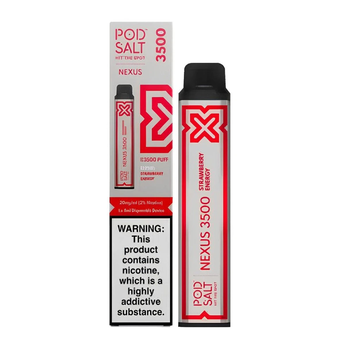 Pod Salt Nexus 3500 Puffs Disposable Vape UAE Strawberry Energy