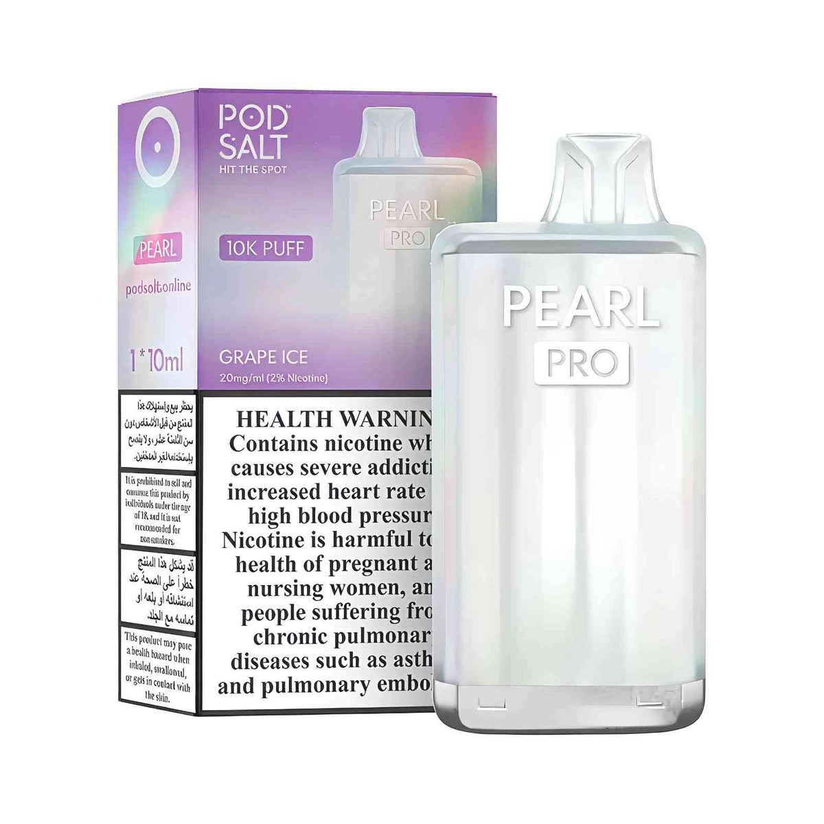 Pod Salt Pearl Pro 10000 Puffs Disposable Vape UAE Grape Ice