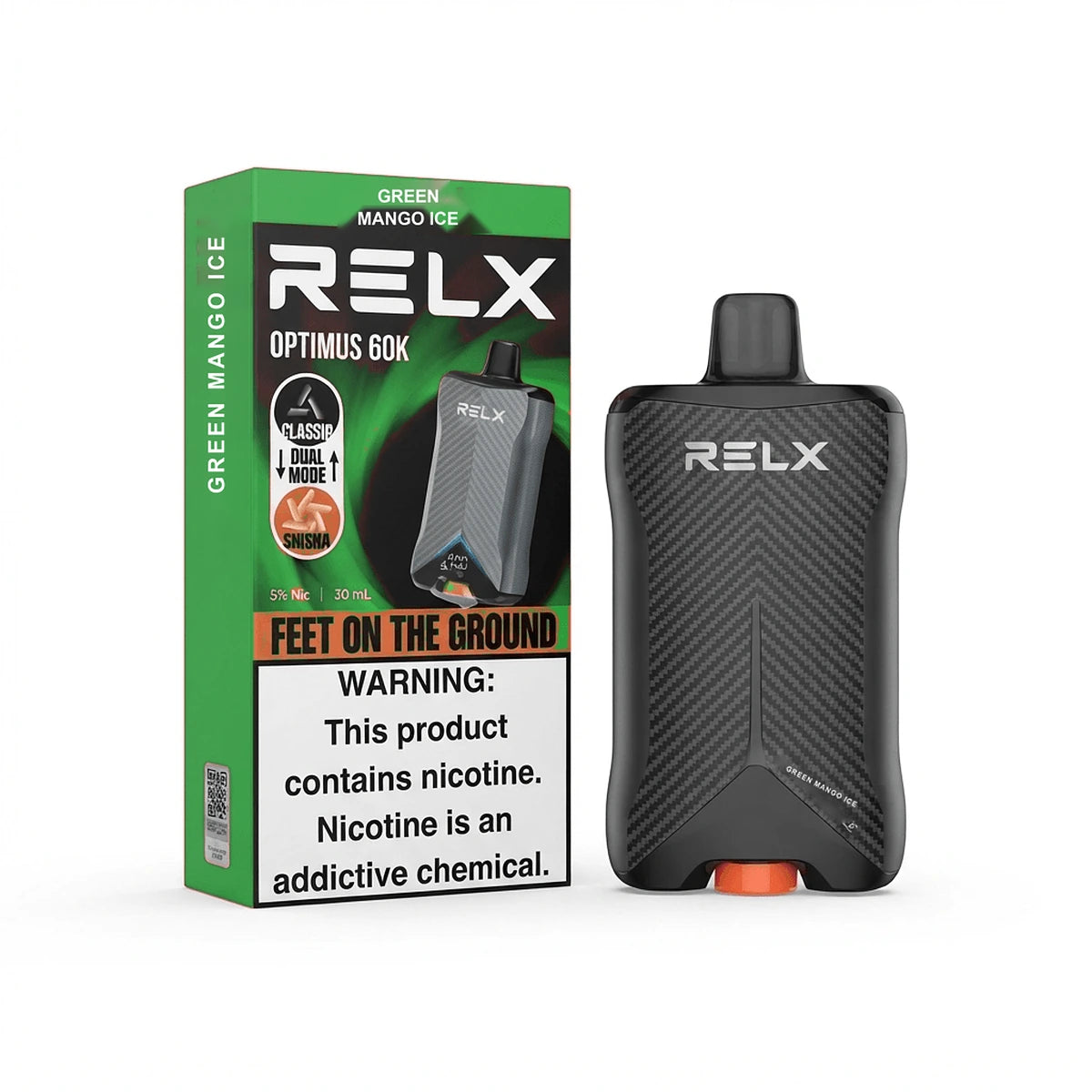 RELX Optimus 60000 Puffs Disposable Vape 50mg UAE Green Mango Ice