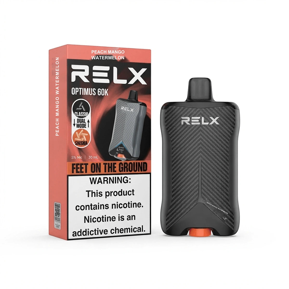 RELX Optimus 60000 Puffs Disposable Vape 50mg UAE Peach Mango Watermelon