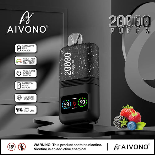 سحبة AIVONO Aim Magic 20000 Puff بدون نيكوتين للاستخدام مرة واحدة في الإمارات العربية المتحدة