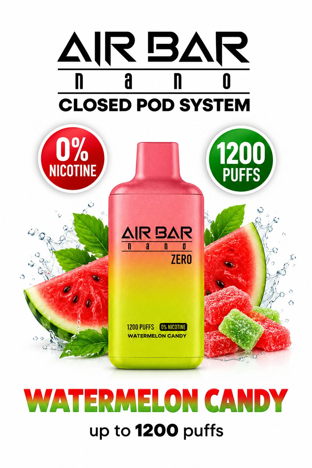AIRBAR NANO ZERO 1200 Puffs Zero nicotine Disposable Vape UAE