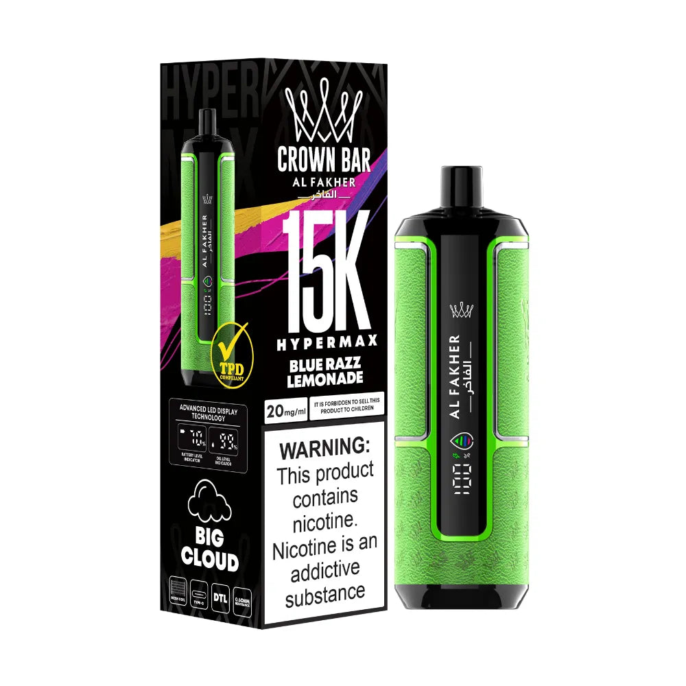 Al Fakher Crown Bar 15000 puff Hypermax Disposable Vape - view 3 | Emirates Vapor UAE
