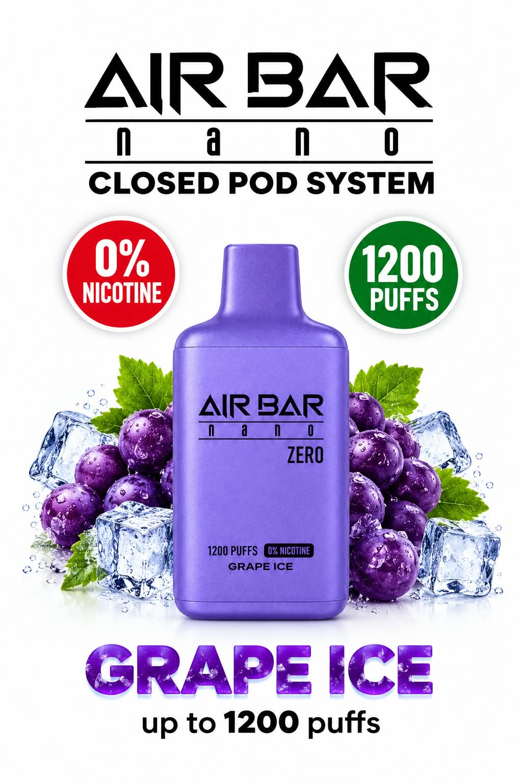 AIRBAR NANO ZERO 1200 Puffs Zero nicotine Disposable Vape UAE