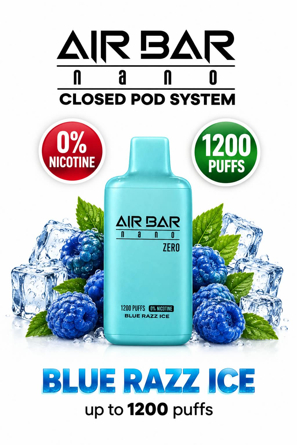 AIRBAR NANO ZERO 1200 Puffs Zero nicotine Disposable Vape UAE