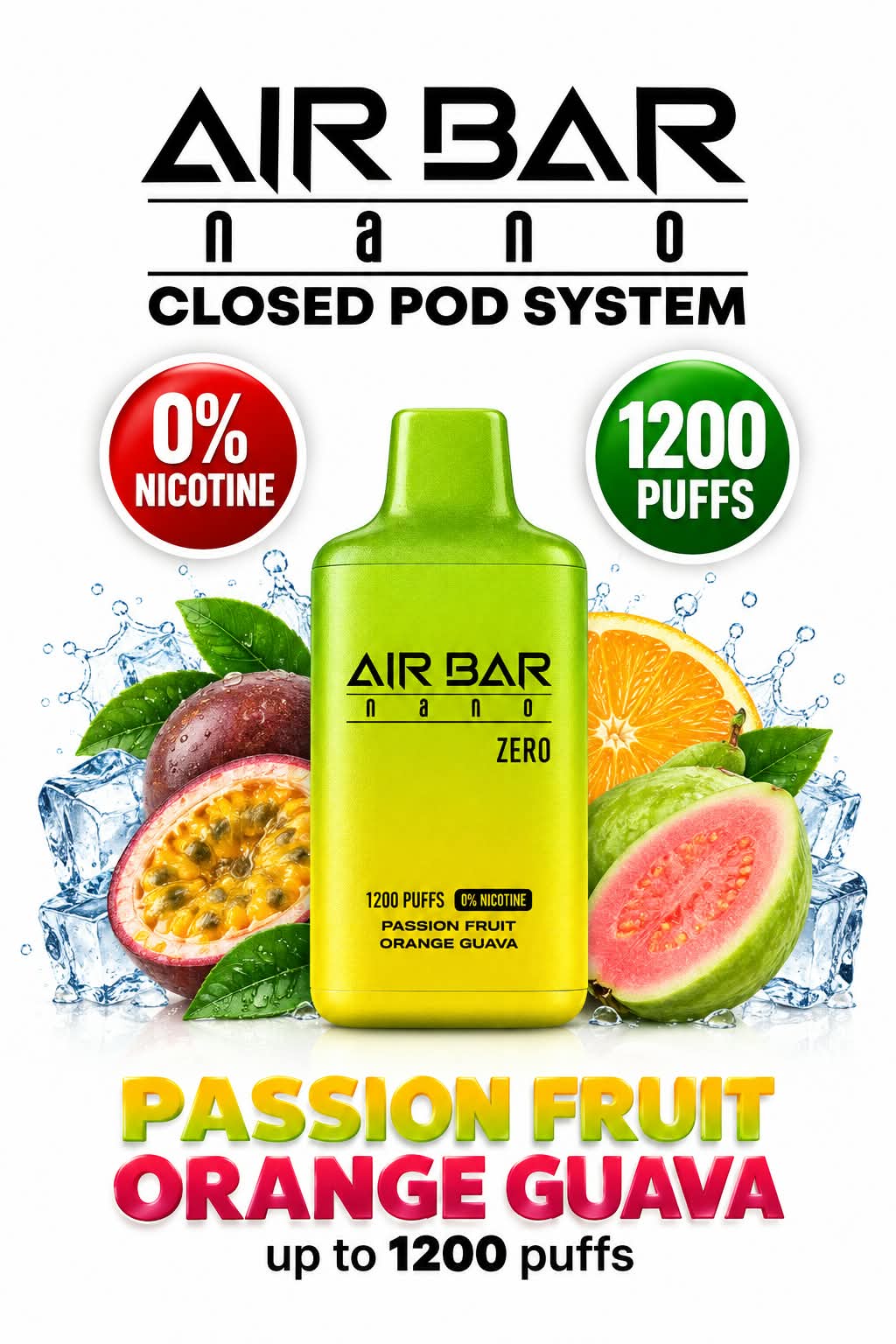 AIRBAR NANO ZERO 1200 Puffs Zero nicotine Disposable Vape UAE