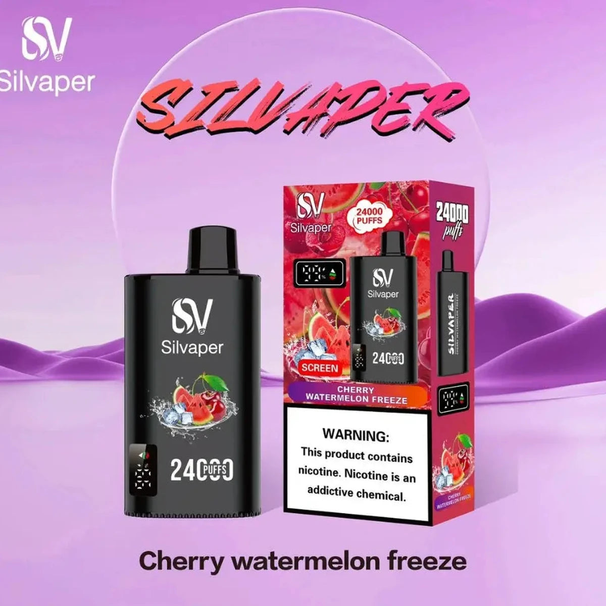 Silvaper 24000 Puffs Cherry Watermelon Freeze Disposable Vape UAE