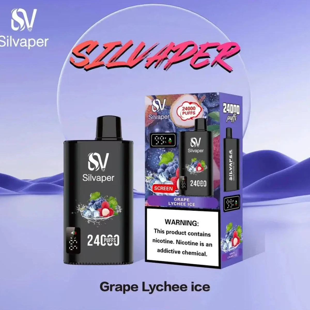 Silvaper 24000 Puffs Grape Lychee Ice Disposable Vape UAE