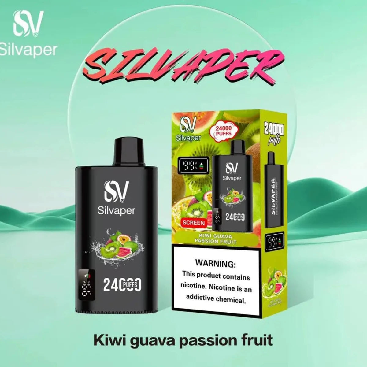 Silvaper 24000 Puffs Kiwi Guava Passion Fruit Disposable Vape UAE