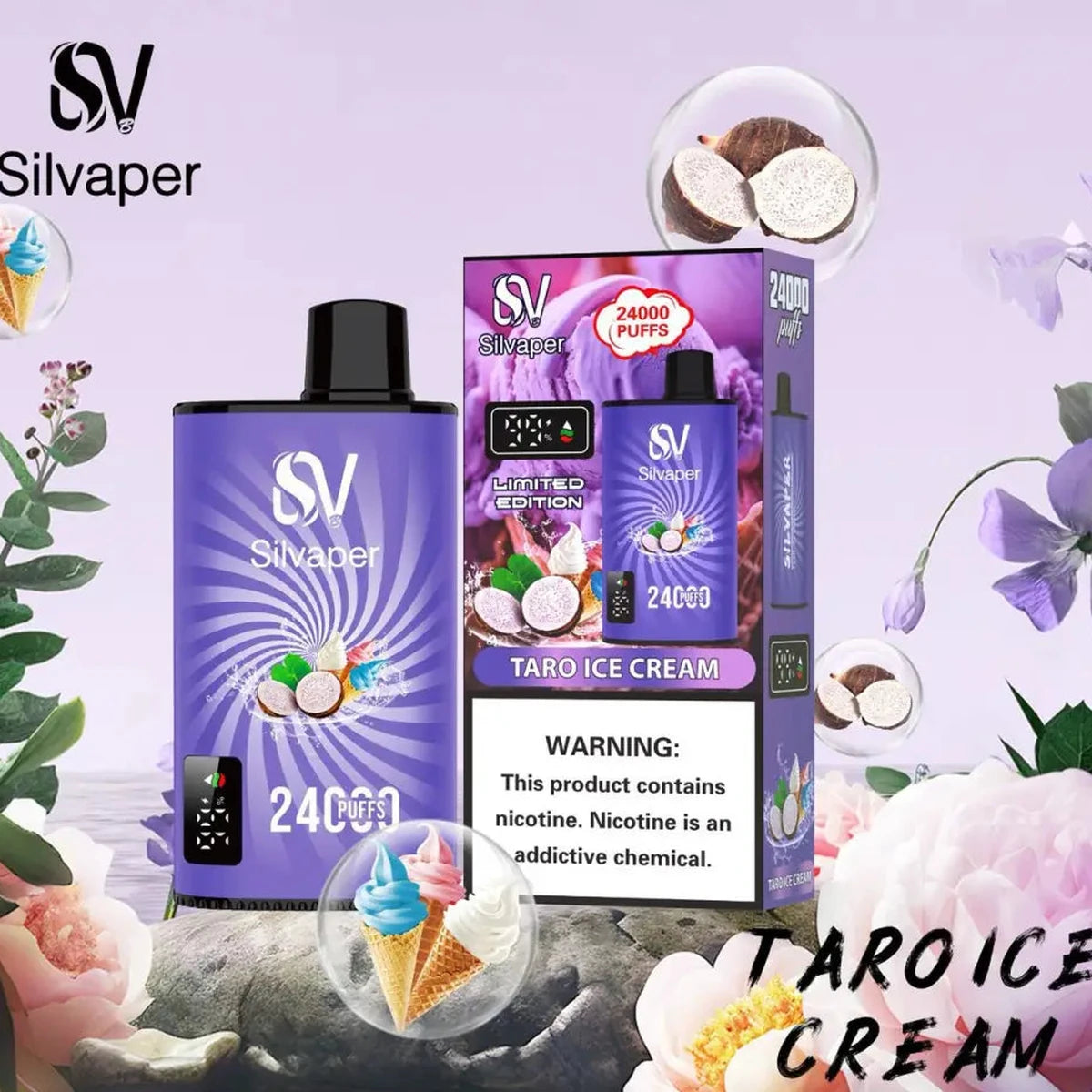 Silvaper 24000 Puffs Taro Ice Cream Disposable Vape UAE