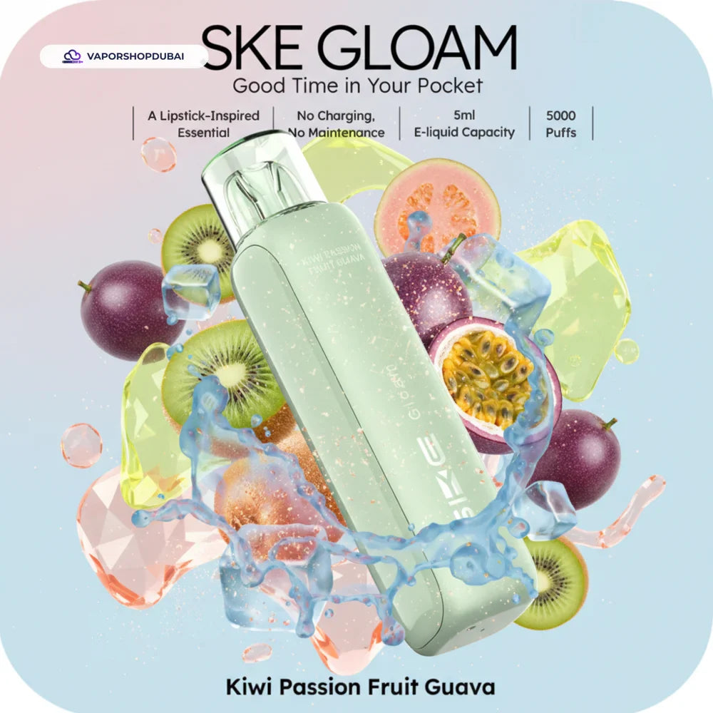 SKE Gloam 5000 Puffs Disposable Vape 20mg kiwi-passion-fruit-guava UAE | Emirates Vapor