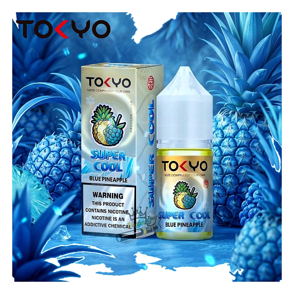 Tokyo super cool series 50MG 30ML Saltnic vape juice In UAE blue-pineapple UAE