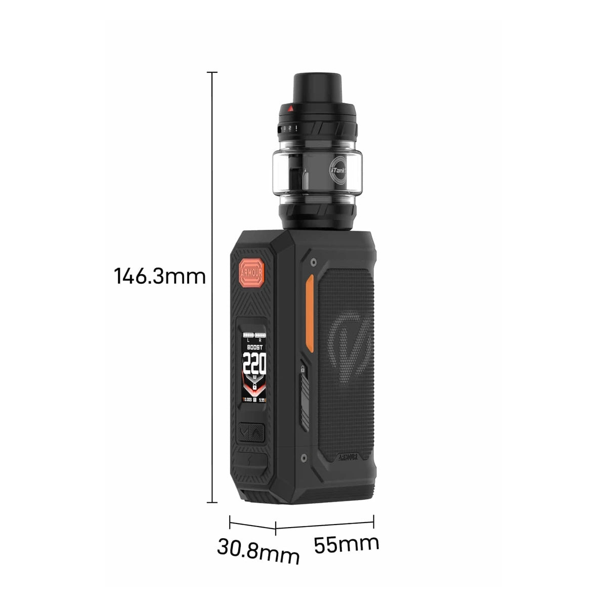 Vaporesso Armour Octa 220W Kit UAE size and dimensions 146.3 x 30.8 x 55 mm